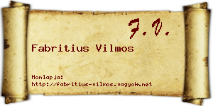 Fabritius Vilmos névjegykártya